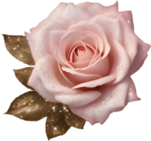 Magical Stardust Rose of enchantment, clipart for decoration. Ai-Generated. png