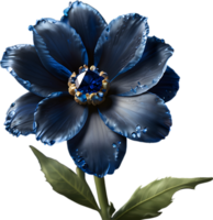 verzaubert bunt Saphir Blüte, Clip Art zum Dekoration. KI-generiert. png