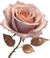 Magical Stardust Rose of enchantment, clipart for decoration. Ai-Generated. png