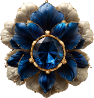 Enchanted colorful Sapphire Blossom, clipart for decoration. Ai-Generated. png