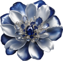 Enchanted colorful Sapphire Blossom, clipart for decoration. Ai-Generated. png