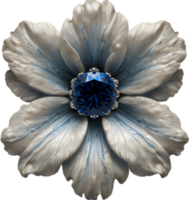 förtrollade färgrik safir blomma, ClipArt för dekoration. ai-genererad. png