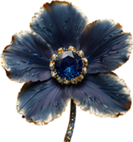 Enchanted colorful Sapphire Blossom, clipart for decoration. Ai-Generated. png