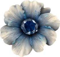 Enchanted colorful Sapphire Blossom, clipart for decoration. Ai-Generated. png