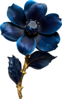 Enchanted colorful Sapphire Blossom, clipart for decoration. Ai-Generated. png