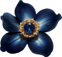 Enchanted colorful Sapphire Blossom, clipart for decoration. Ai-Generated. png