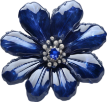 förtrollade färgrik safir blomma, ClipArt för dekoration. ai-genererad. png