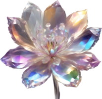 Enchanted colorful Crystal flower, clipart for decoration. Ai-Generated. png