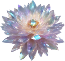 Enchanted colorful Crystal flower, clipart for decoration. Ai-Generated. png