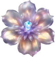 verzaubert bunt Kristall Blume, Clip Art zum Dekoration. KI-generiert. png