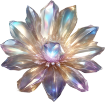 verzaubert bunt Kristall Blume, Clip Art zum Dekoration. KI-generiert. png