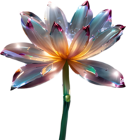 Enchanted colorful Crystal flower, clipart for decoration. Ai-Generated. png