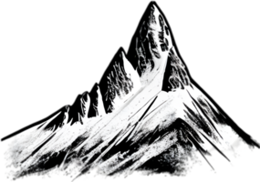 montaña silueta clipart. ai-generado. png