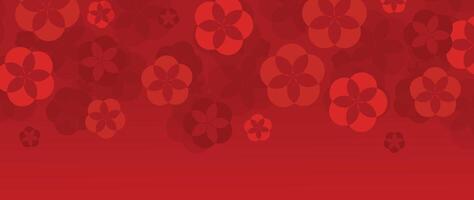 contento chino nuevo año antecedentes . lujo fondo de pantalla diseño con chino Cereza florecer flor en rojo antecedentes. moderno lujo oriental ilustración para cubrir, bandera, sitio web, decoración. vector