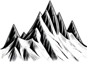 Montagne silhouette clipart. ai-généré. png