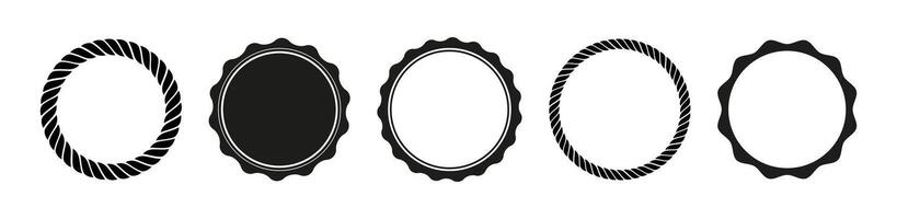 Frame round ornamental shape set. Round frames. Badge circles silhouette. vector