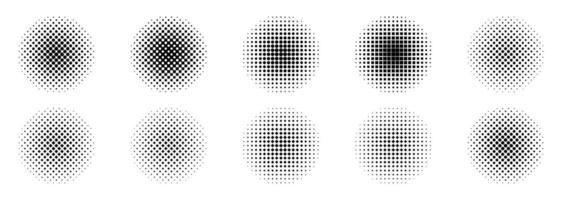 Halftone dotted circles. Halftone gradient with dots. vector