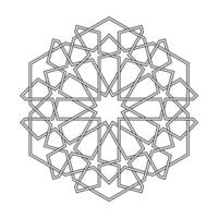 Islamic geometric contour outline design element illustration isolated on white background. Logo icon vector