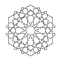 Islamic geometric contour outline design element illustration isolated on white background. Logo icon vector