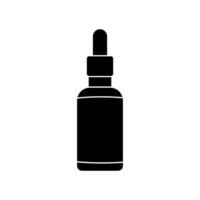 cosmético envase negro silueta icono aislado en blanco antecedentes. vector