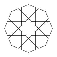 Islamic geometric contour outline design element illustration isolated on white background. Logo icon vector