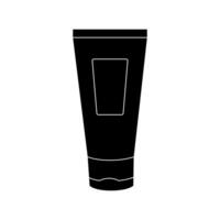 cosmético envase negro silueta icono aislado en blanco antecedentes. vector