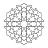 Islamic geometric contour outline design element illustration isolated on white background. Logo icon vector