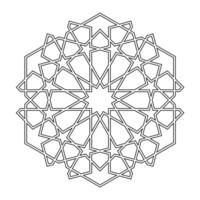 Islamic geometric contour outline design element illustration isolated on white background. Logo icon vector