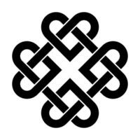 céltico nudo corazón negro silueta icono ilustración aislado en blanco antecedentes. amor símbolo tatuaje diseño. vector