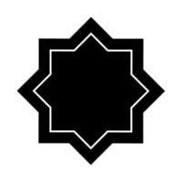 Eight pointed star icon black silhouette geometric design element shape isolated on white background. vector