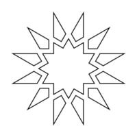 Islamic geometric contour outline design element illustration isolated on white background. Logo icon vector