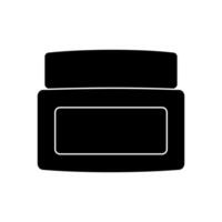 Cosmetic container black silhouette icon isolated on white background. vector