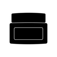 Cosmetic container black silhouette icon isolated on white background. vector