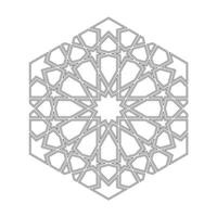 Islamic geometric contour outline design element illustration isolated on white background. Logo icon vector