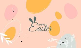 Happy Easter banner. Trendy Easter design with typography, vector