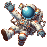 floating astronaut in cartoon style png