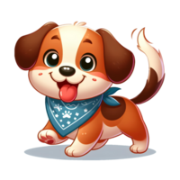 lindo perro en estilo de dibujos animados png