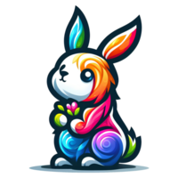 colorful easter bunny png