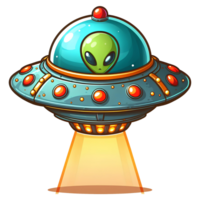 green alien riding ufo png