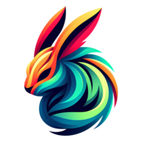 head rabbit in style. suitable for a logo or tshirt design png