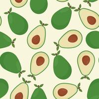 Avocado seamless pattern for print, fabric and organic, vegan, raw products packaging. Texture for eco and healthy food. vector