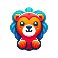 cute colorful lion png