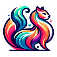 colorful cat illustration png