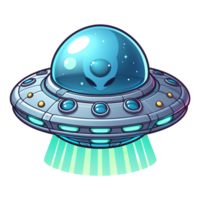 azul extraterrestre montando OVNI astronave png