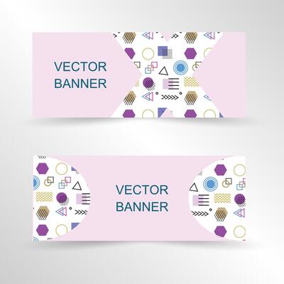 Set of geometric banner, website banner template design. Landing page design , promotion banner , advertising. Easy to use and customize.
