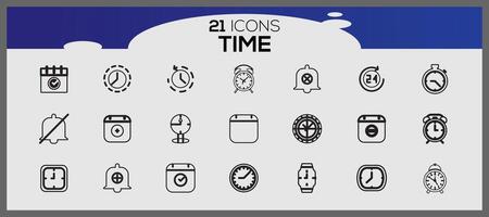 Time icon collection. Time icon set design. vector