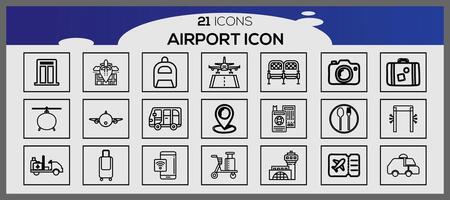 airport icon set. vector