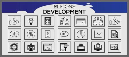 seo and development icons set web design icons set simple set seo and development line icons vector