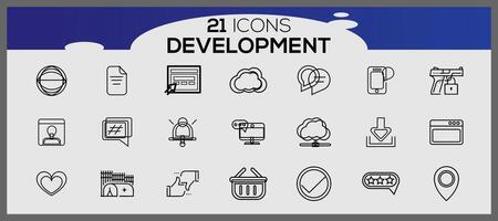 seo and development icons set web design icons set simple set seo and development line icons vector