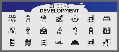 seo and development icons set web design icons set simple set seo and development line icons vector